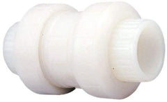 NIBCO - 1-1/2" Pipe, Full Port, PVDF True Union Design Ball Valve - 1 Piece, Inline - One Way Flow, Solvent x Solvent Ends, Wedge Handle, 150 WOG - Industrial Tool & Supply