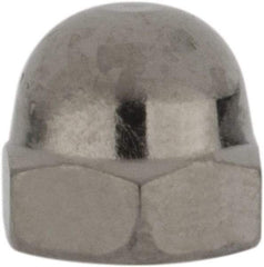 Value Collection - #8-32 UNC, 5/16" Width Across Flats, Nickel Plated, Brass Acorn Nut - 1/4" Overall Height - Industrial Tool & Supply