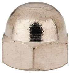 Value Collection - #10-32 UNF, 3/8" Width Across Flats, Nickel Plated, Brass Acorn Nut - 11/32" Overall Height - Industrial Tool & Supply