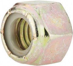 Value Collection - 1/2-13 UNC Grade 8 Hex Lock Nut with Nylon Insert - 3/4" Width Across Flats, 39/64" High, Zinc Yellow Dichromate Finish - Industrial Tool & Supply