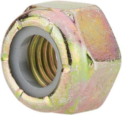 Value Collection - 5/16-24 UNF Grade 8 Hex Lock Nut with Nylon Insert - 1/2" Width Across Flats, 23/64" High, Zinc Yellow Dichromate Finish - Industrial Tool & Supply