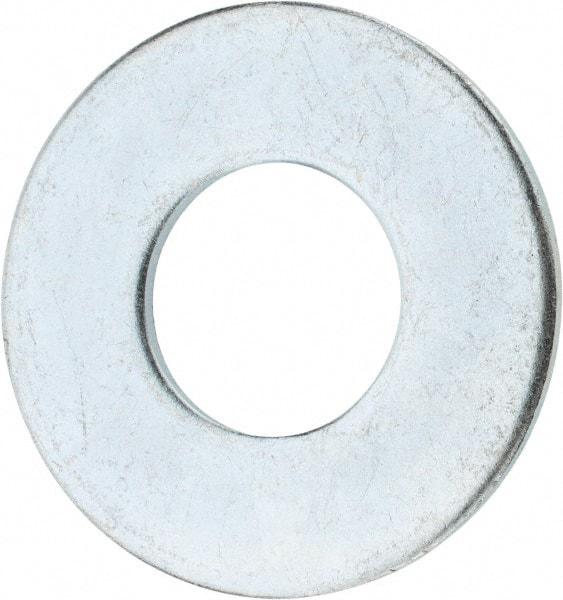 Value Collection - 1-1/8" Screw, Steel USS Flat Washer - 1-1/4" ID x 2-3/4" OD, 0.136" Thick, Zinc-Plated Finish - Industrial Tool & Supply