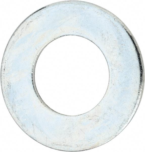 Value Collection - 2-1/2" Screw, Steel USS Flat Washer - 2-5/8" ID x 5" OD, 0.21" Thick, Zinc-Plated Finish - Industrial Tool & Supply