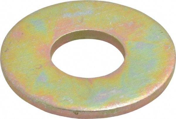 Value Collection - 1/2" Screw, Grade 8 Steel USS Flat Washer - 9/16" ID x 1-3/8" OD, 7/64" Thick, Zinc Yellow Dichromate Finish - Industrial Tool & Supply