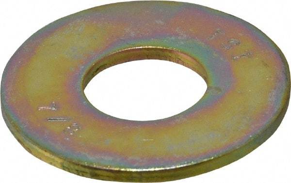 Value Collection - 7/8" Screw, Grade 8 Steel USS Flat Washer - 15/16" ID x 2-1/4" OD, 11/64" Thick, Zinc Yellow Dichromate Finish - Industrial Tool & Supply