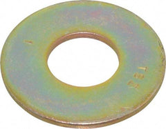 Value Collection - 1" Screw, Grade 8 Steel USS Flat Washer - 1-1/16" ID x 2-1/2" OD, 11/64" Thick, Zinc Yellow Dichromate Finish - Industrial Tool & Supply