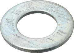 Value Collection - 1" Screw, Steel SAE Flat Washer - 1-1/16" ID x 2" OD, 9/64" Thick, Zinc-Plated Finish - Industrial Tool & Supply