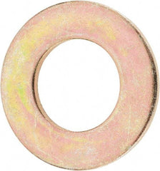 Value Collection - 1" Screw, Grade 8 Steel SAE Flat Washer - 1-1/16" ID x 2" OD, 9/64" Thick, Zinc Yellow Dichromate Finish - Industrial Tool & Supply