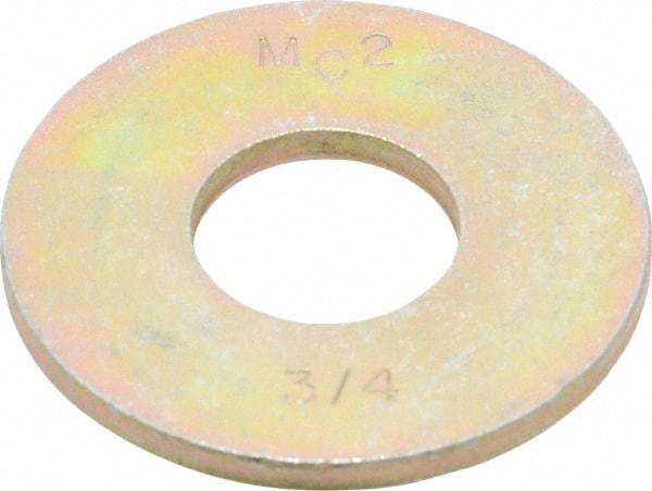 Value Collection - 3/4" Screw, Grade 8 Steel Extra Thick Flat Washer - Zinc Yellow Dichromate Finish - Industrial Tool & Supply
