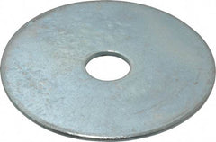 Value Collection - 3/8" Screw, Steel Fender Flat Washer - 3/8" ID x 2" OD, 0.08" Thick, Zinc-Plated Finish - Industrial Tool & Supply