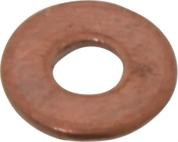 Value Collection - #6 Screw, Silicon Bronze Standard Flat Washer - 0.156" ID x 3/8" OD, 0.049" Thick, Plain Finish - Industrial Tool & Supply