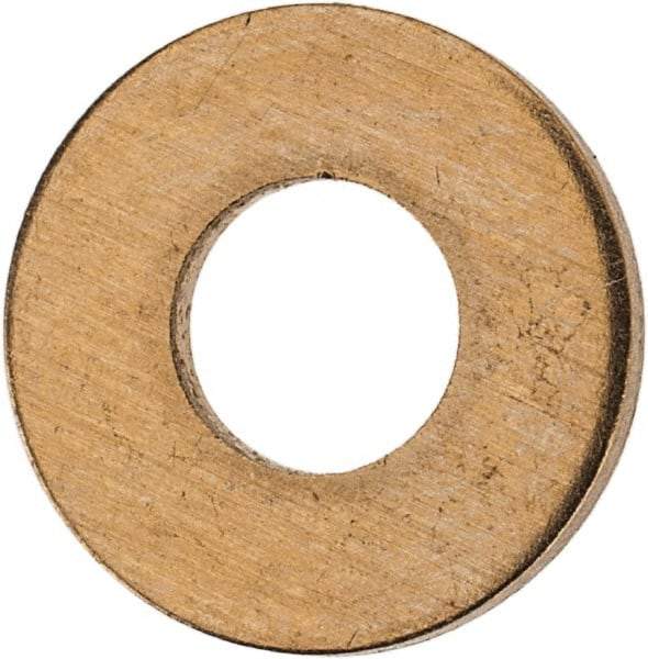 Value Collection - #8 Screw, Silicon Bronze Standard Flat Washer - 0.188" ID x 3/8" OD, 0.049" Thick, Plain Finish - Industrial Tool & Supply