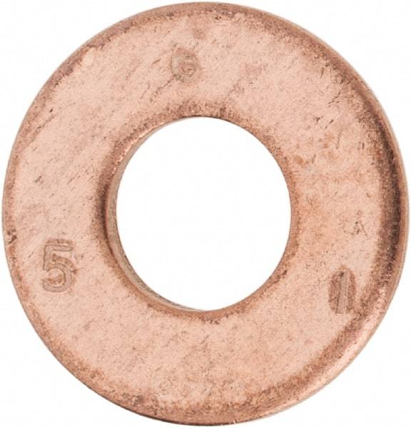 Value Collection - #20 Screw, Silicon Bronze Standard Flat Washer - 0.336" ID x 3/4" OD, 0.064" Thick - Industrial Tool & Supply