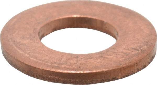 Value Collection - 1/4" Screw, Copper Standard Flat Washer - 1/4" ID x 5/8" OD, 0.049" Thick, Plain Finish - Industrial Tool & Supply