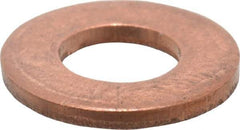 Value Collection - 1/4" Screw, Copper Standard Flat Washer - 1/4" ID x 5/8" OD, 0.049" Thick, Plain Finish - Industrial Tool & Supply