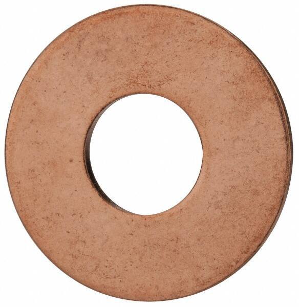 Value Collection - 1/2" Screw, Copper Standard Flat Washer - 0.563" ID x 1-3/8" OD, 0.081" Thick, Plain Finish - Industrial Tool & Supply