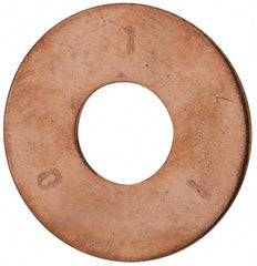 Value Collection - 5/8" Screw, Copper Standard Flat Washer - 0.688" ID x 1-3/4" OD, 0.102" Thick, Plain Finish - Industrial Tool & Supply