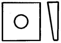 Value Collection - 1-1/8" Bolt, Iron Beveled Square Washer - 1-1/4" ID, 5/8 Minimum Thickness - Industrial Tool & Supply