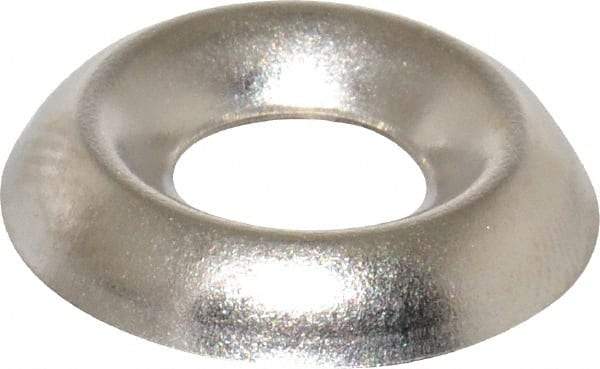 Value Collection - 1/8" Thick, Nickel-Plated Finish, Steel, Standard Countersunk Washer - 0.259" ID x 21/32" OD - Industrial Tool & Supply