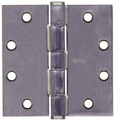Stanley - 4-1/2" Long x 4-1/2" Wide Steel Full Mortise Commercial Hinge - Industrial Tool & Supply