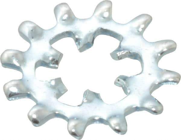 Value Collection - #8 Screw, 0.176" ID, Steel Internal Tooth & External Tooth Lock Washer - 0.506" OD, Zinc-Plated, Grade 2 - Industrial Tool & Supply