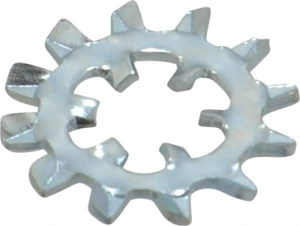 Value Collection - #10 Screw, 0.204" ID, Steel Internal Tooth & External Tooth Lock Washer - 0.61" OD, Zinc-Plated, Grade 2 - Industrial Tool & Supply