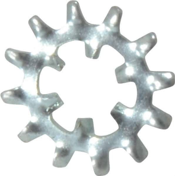 Value Collection - 1/4" Screw, 0.267" ID, Steel Internal Tooth & External Tooth Lock Washer - 0.76" OD, Zinc-Plated, Grade 2 - Industrial Tool & Supply