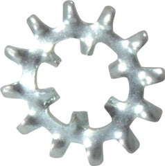 Value Collection - 1/4" Screw, 0.267" ID, Steel Internal Tooth & External Tooth Lock Washer - 0.76" OD, Zinc-Plated, Grade 2 - Industrial Tool & Supply