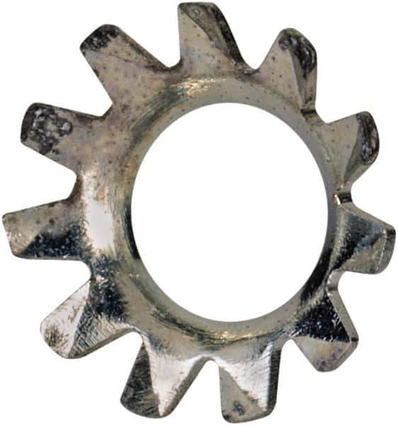 Value Collection - #8 Screw, 0.177" ID, Steel External Tooth Lock Washer - 0.322" OD, Zinc-Plated, Grade 2 - Industrial Tool & Supply