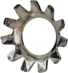 Value Collection - #8 Screw, 0.177" ID, Steel External Tooth Lock Washer - 0.322" OD, Zinc-Plated, Grade 2 - Industrial Tool & Supply