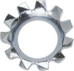 Value Collection - #10 Screw, 0.205" ID, Steel External Tooth Lock Washer - 0.354" OD, Zinc-Plated, Grade 2 - Industrial Tool & Supply