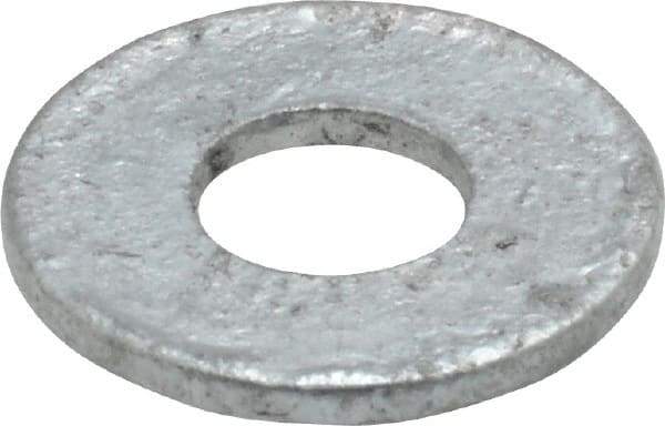 Value Collection - 1/4" Screw, Steel USS Flat Washer - 5/16" ID x 3/4" OD, 1/16" Thick, Galvanized Finish - Industrial Tool & Supply