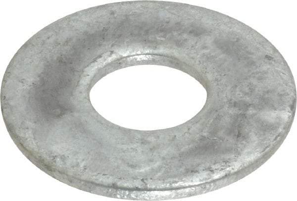Value Collection - 5/8" Screw, Steel USS Flat Washer - 11/16" ID x 1-3/4" OD, 9/64" Thick, Galvanized Finish - Industrial Tool & Supply