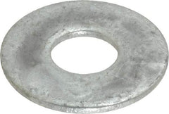 Value Collection - 5/8" Screw, Steel USS Flat Washer - 11/16" ID x 1-3/4" OD, 9/64" Thick, Galvanized Finish - Industrial Tool & Supply