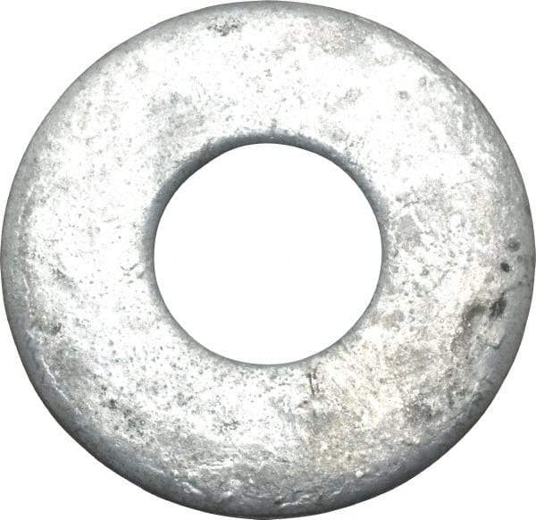 Value Collection - 1" Screw, Steel USS Flat Washer - 1-1/16" ID x 2-1/2" OD, 11/64" Thick, Galvanized Finish - Industrial Tool & Supply