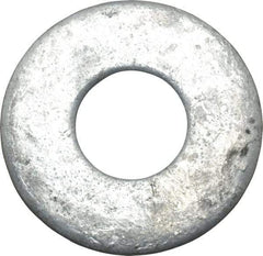Value Collection - 1" Screw, Steel USS Flat Washer - 1-1/16" ID x 2-1/2" OD, 11/64" Thick, Galvanized Finish - Industrial Tool & Supply