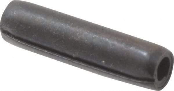 Made in USA - 3/32" Diam x 3/8" Long Coiled Spring Pin - Grade 1070-1090 Alloy Steel, Black Oxide Finish - Industrial Tool & Supply