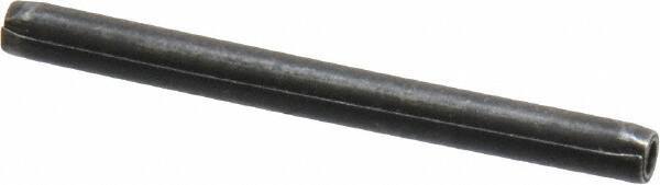 Made in USA - 3/32" Diam x 1-1/8" Long Coiled Spring Pin - Grade 1070-1090 Alloy Steel, Black Oxide Finish - Industrial Tool & Supply
