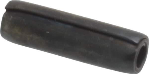 Made in USA - 1/8" Diam x 7/16" Long Coiled Spring Pin - Grade 1070-1090 Alloy Steel, Black Oxide Finish - Industrial Tool & Supply