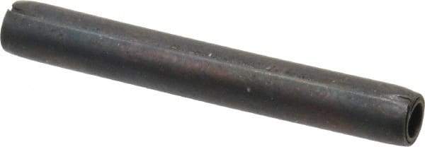 Made in USA - 1/8" Diam x 1" Long Coiled Spring Pin - Grade 1070-1090 Alloy Steel, Black Oxide Finish - Industrial Tool & Supply