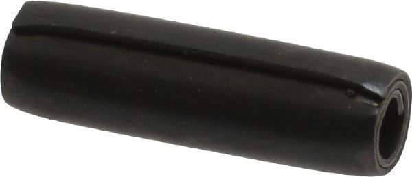 Made in USA - 7/32" Diam x 3/4" Long Coiled Spring Pin - Grade 1070-1090 Alloy Steel, Black Oxide Finish - Industrial Tool & Supply