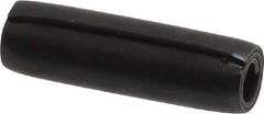 Made in USA - 7/32" Diam x 3/4" Long Coiled Spring Pin - Grade 1070-1090 Alloy Steel, Black Oxide Finish - Industrial Tool & Supply