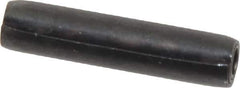 Made in USA - 7/32" Diam x 1" Long Coiled Spring Pin - Grade 1070-1090 Alloy Steel, Black Oxide Finish - Industrial Tool & Supply