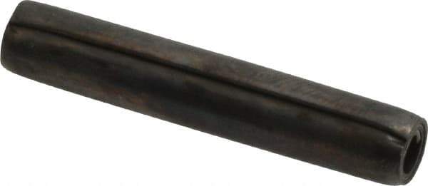 Made in USA - 7/32" Diam x 1-1/4" Long Coiled Spring Pin - Grade 1070-1090 Alloy Steel, Black Oxide Finish - Industrial Tool & Supply