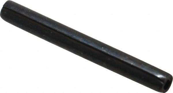 Made in USA - 7/32" Diam x 2" Long Coiled Spring Pin - Grade 1070-1090 Alloy Steel, Black Oxide Finish - Industrial Tool & Supply