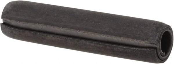 Made in USA - 1/4" Diam x 1-1/8" Long Coiled Spring Pin - Grade 1070-1090 Alloy Steel, Black Oxide Finish - Industrial Tool & Supply
