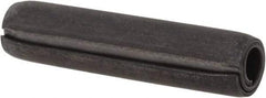 Made in USA - 1/4" Diam x 1-1/8" Long Coiled Spring Pin - Grade 1070-1090 Alloy Steel, Black Oxide Finish - Industrial Tool & Supply