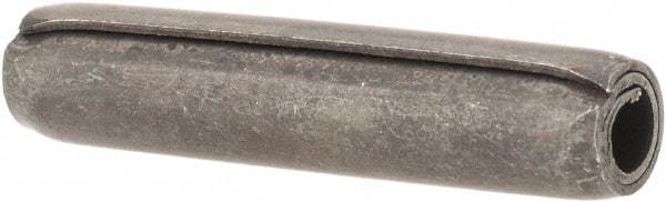 Made in USA - 1/4" Diam x 1-1/4" Long Coiled Spring Pin - Grade 1070-1090 Alloy Steel, Black Oxide Finish - Industrial Tool & Supply