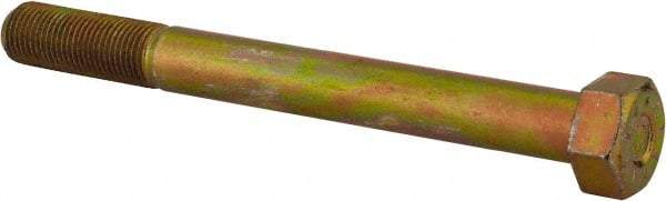 Value Collection - 1/2-20 UNF, 5" Length Under Head, Hex Head Cap Screw - Partially Threaded, Grade L9 Alloy Steel, Zinc Yellow Dichromate Finish, 3/4" Hex - Industrial Tool & Supply