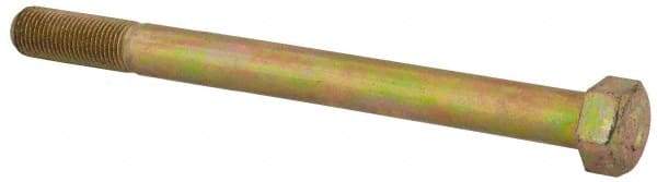 Made in USA - 1/2-20 UNF, 6" Length Under Head Hex Head Cap Screw - Partially Threaded, Grade L9 Alloy Steel, Zinc Yellow Dichromate Finish, 3/4" Hex - Industrial Tool & Supply
